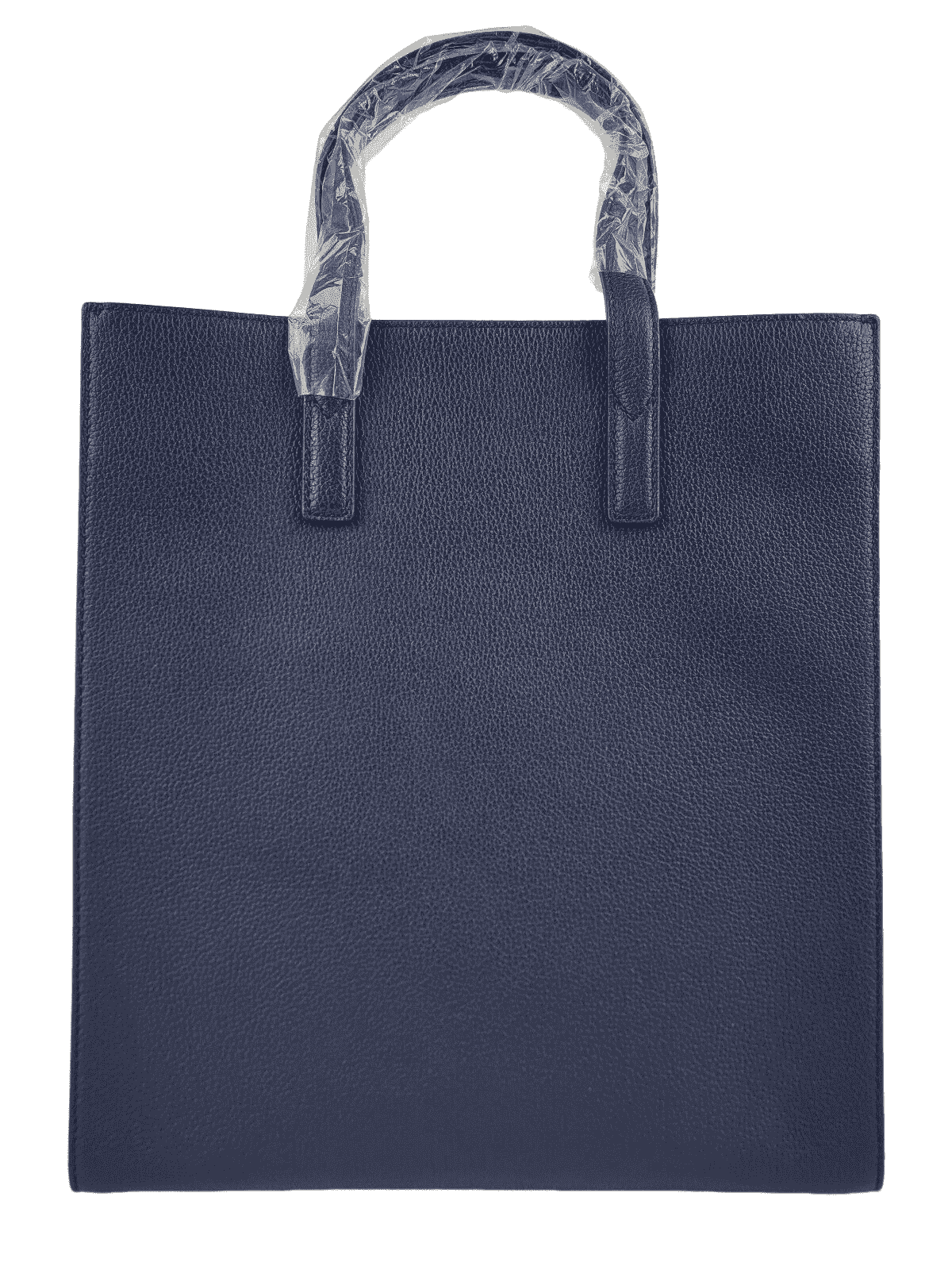 MCM Navy Leather Messenger Tote Bag with Camo Print