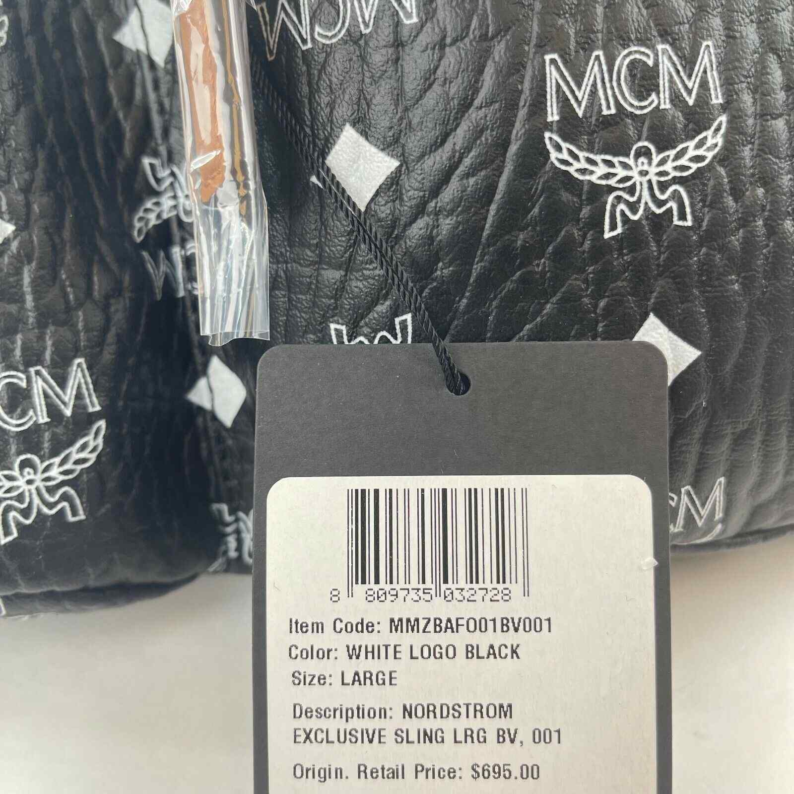 MCM Black Visetos Canvas Large Sling Belt Bag