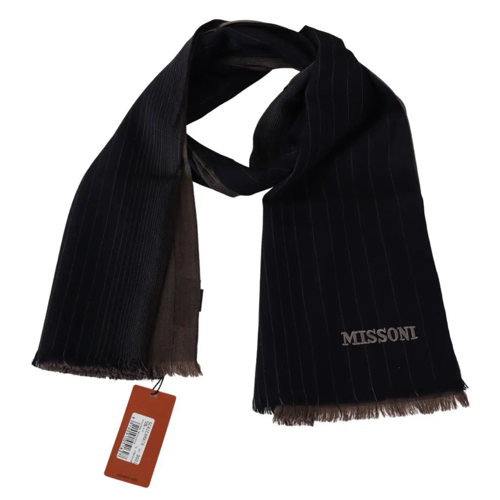 Missoni Brown Wool Unisex Neck Wrap Men's Scarf
