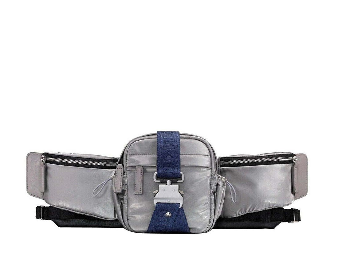 MCM Men's Silver Nylon Jemison Crossbody 2 in 1 Bag