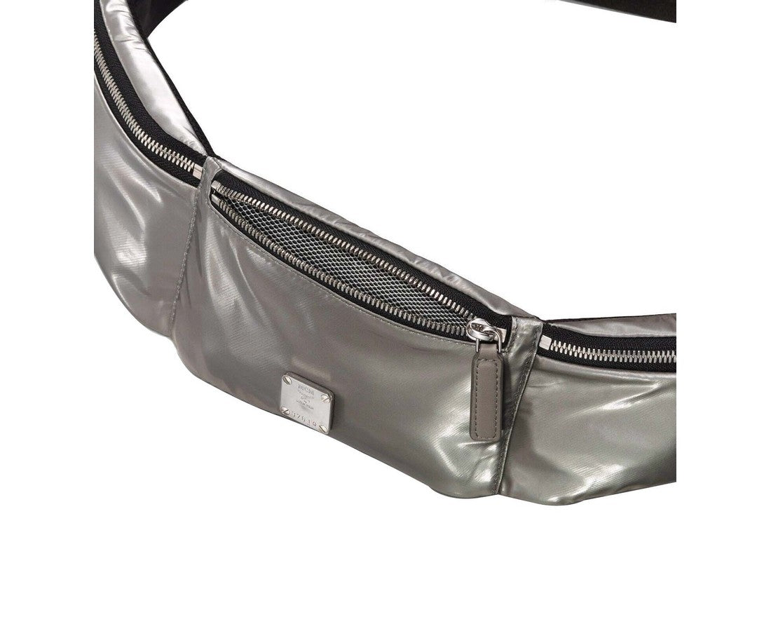 MCM Men's Silver Nylon Jemison Crossbody 2 in 1 Bag
