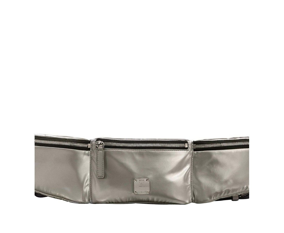 MCM Men's Silver Nylon Jemison Crossbody 2 in 1 Bag