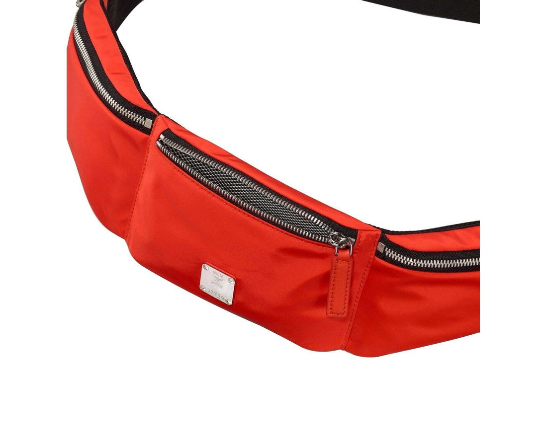MCM Orange Flame Nylon Jemison Crossbody 2-in-1 Bag