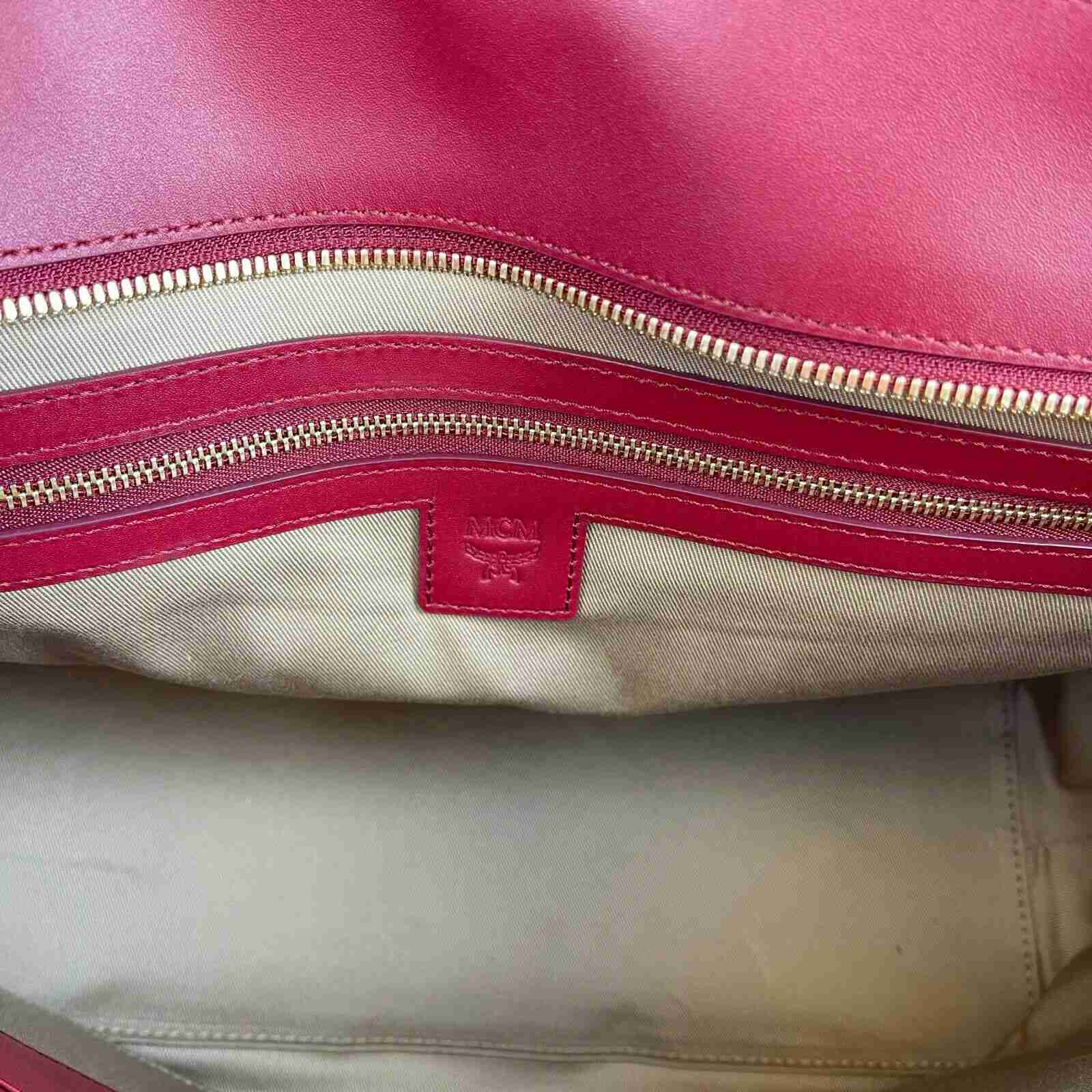 MCM Champagne Gold Monogram Visetos Canvas Medium Tote Bag