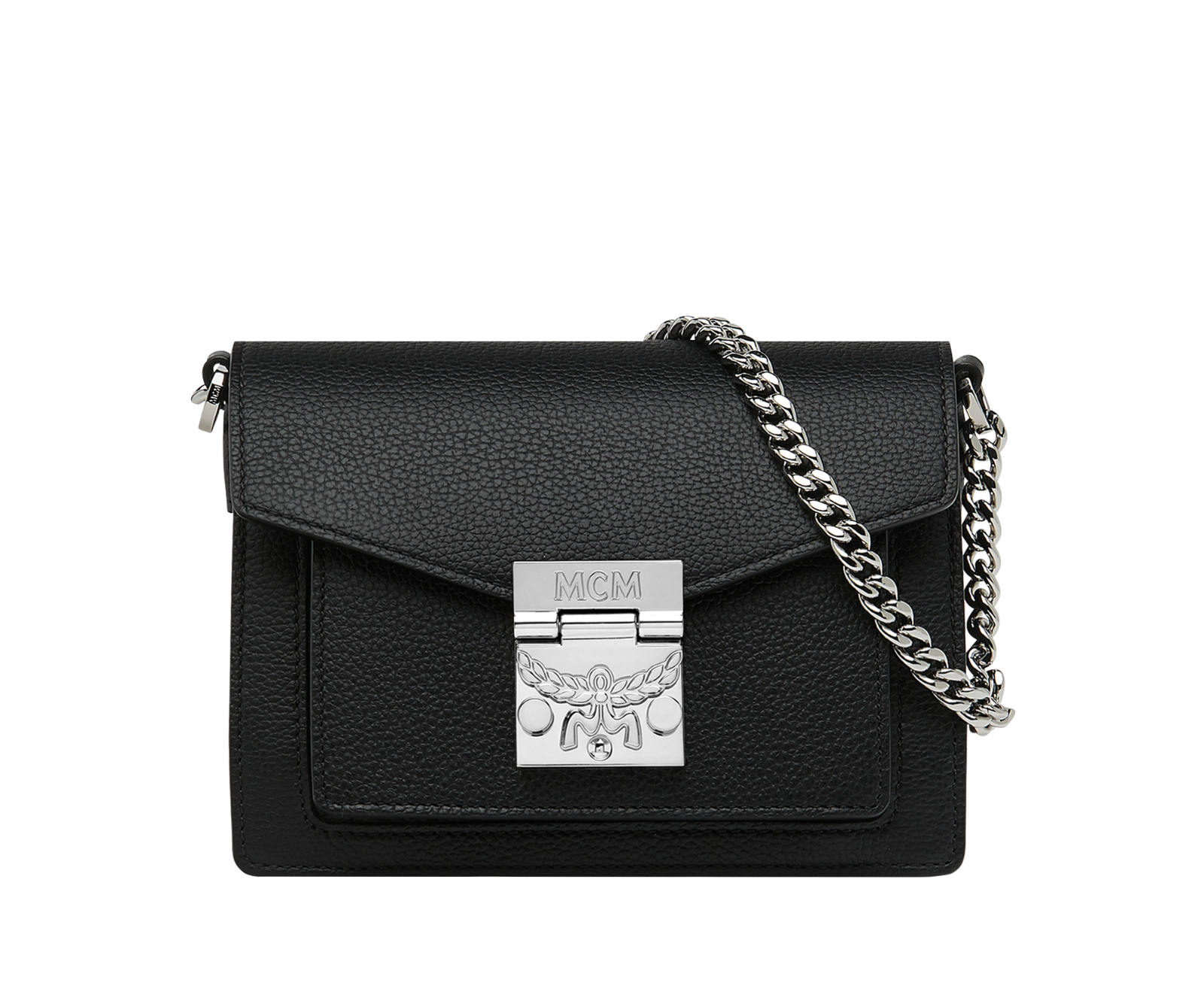 MCM Tracy Patricia Black Leather Mini Crossbody Bag