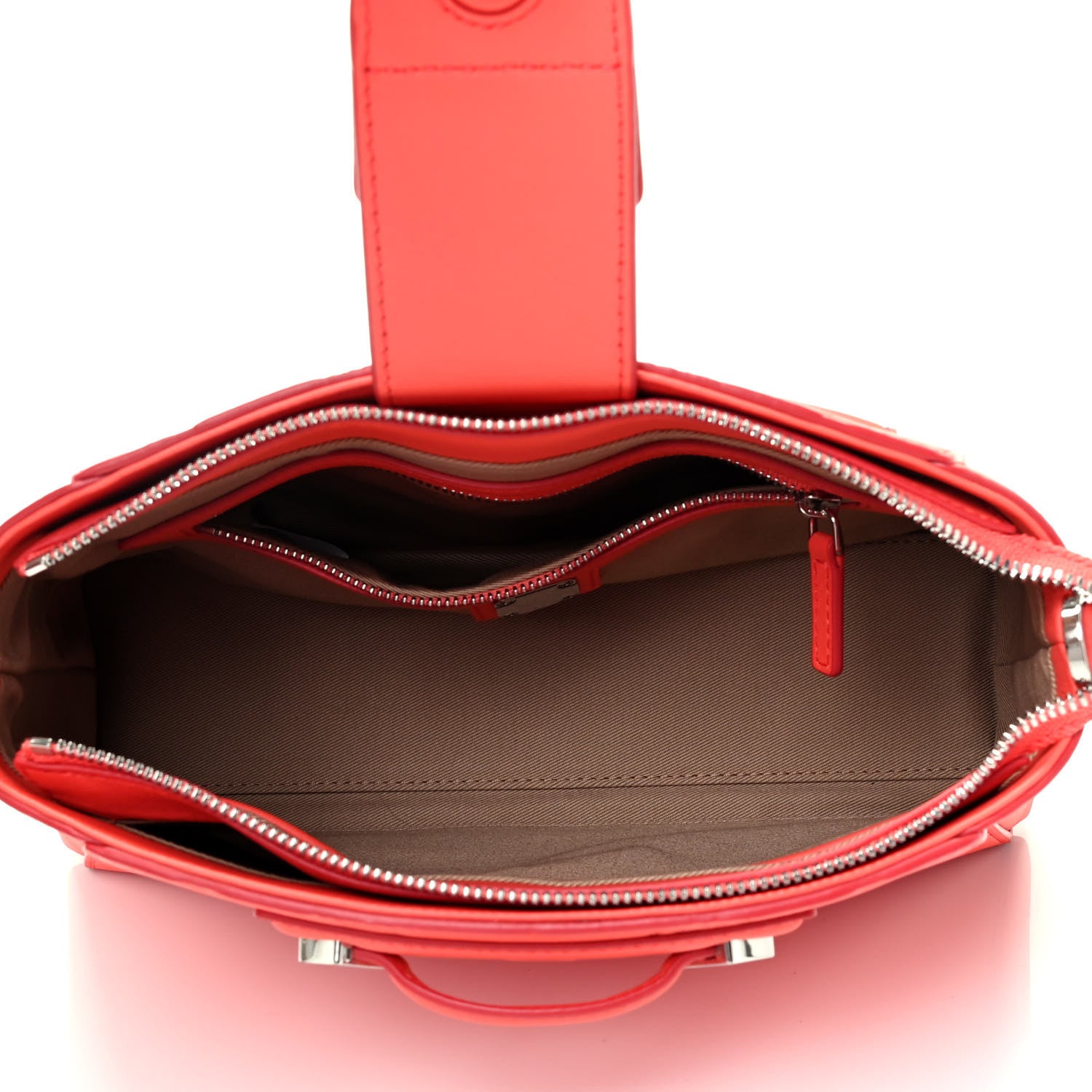 MCM Hot Coral Monogram Leather Small Essential Crossbody Bag
