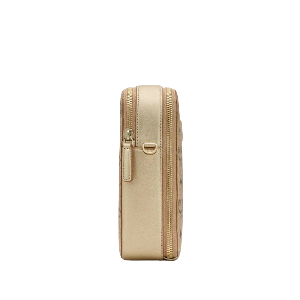 MCM Visetos Berlin Gold Crossbody Camera Bag