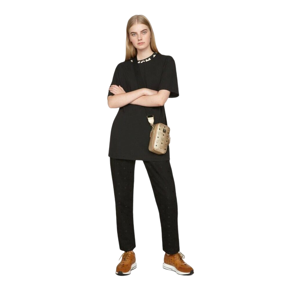 MCM Visetos Berlin Gold Crossbody Camera Bag