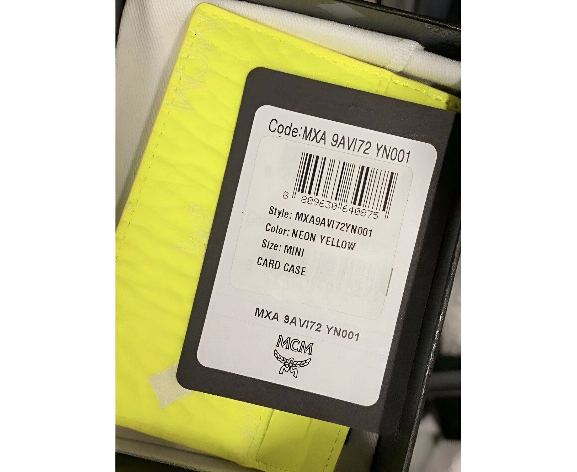 MCM Women's Neon Yellow Visetos Coated Canvas Card Case Holder