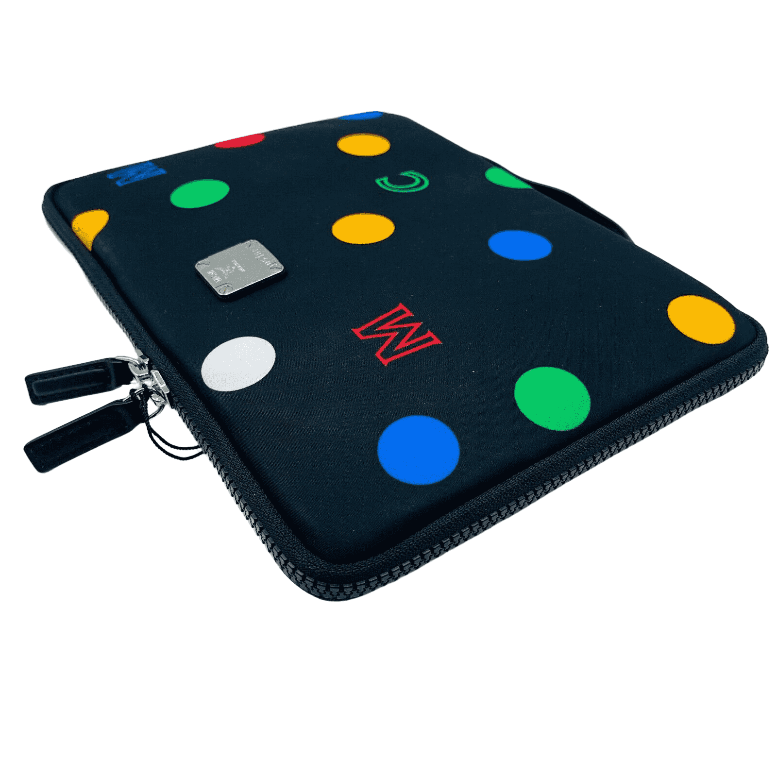 MCM Black Fabric Color Dotted Small iPad Case