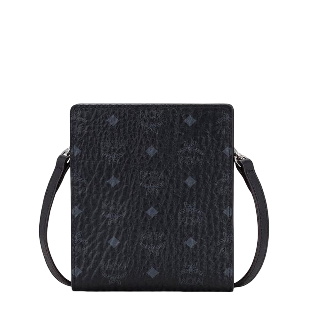 MCM Women's Black/Grey Visetos Zipped Wallet Multifunction Lanyard