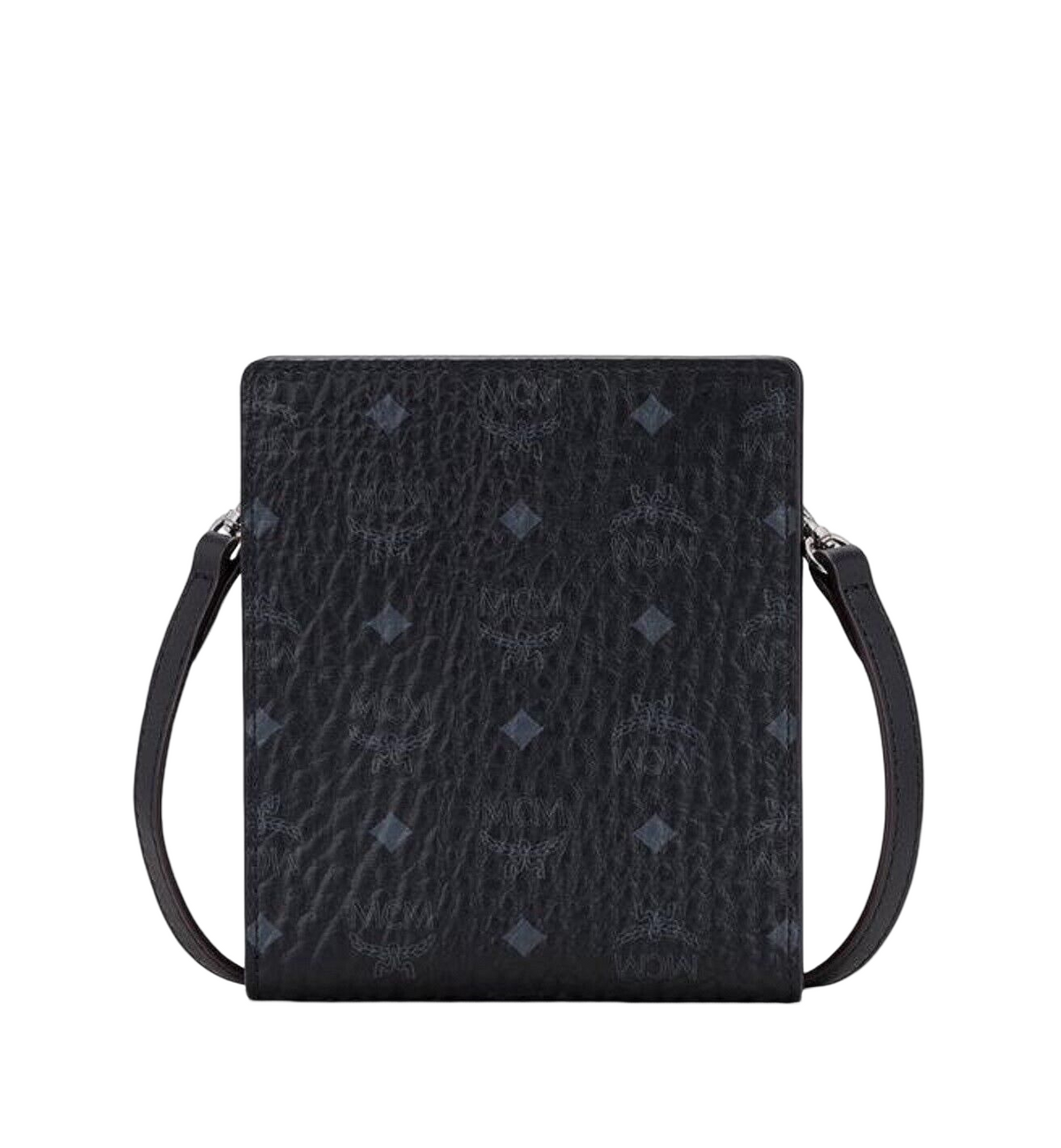 MCM Women's Black/Grey Visetos Zipped Wallet Multifunction Lanyard