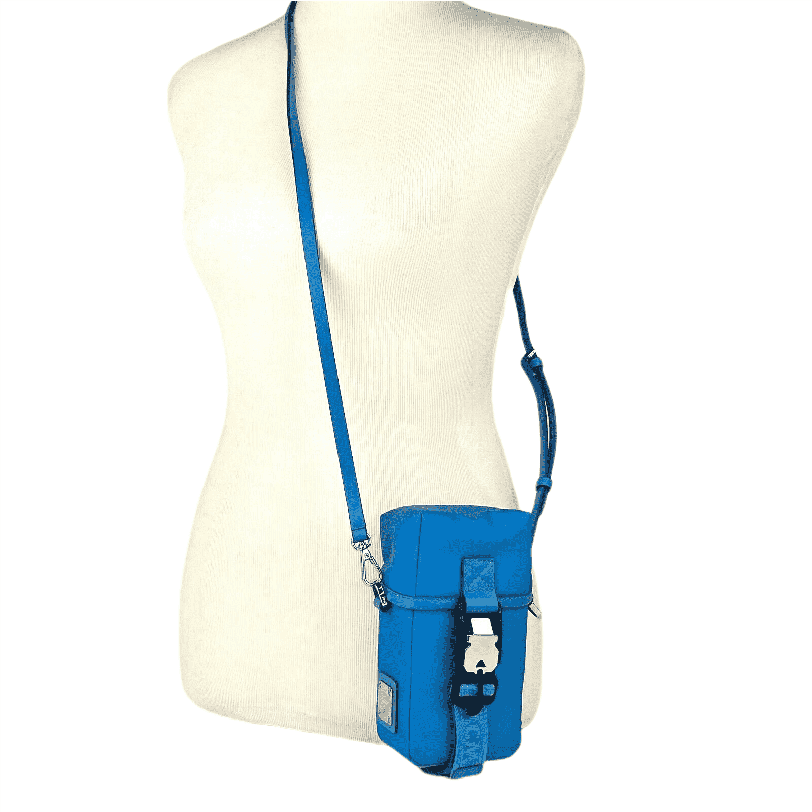 MCM Women's Blue Nylon Mini Flap Pouch Shoulder Waist Bag