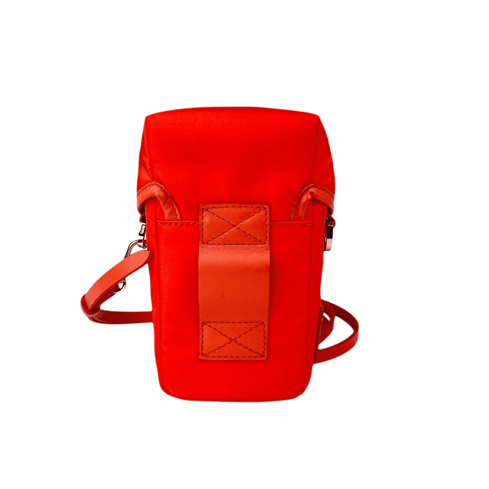 MCM Women's Orange Red Nylon Mini Flap Pouch Shoulder Waist Bag
