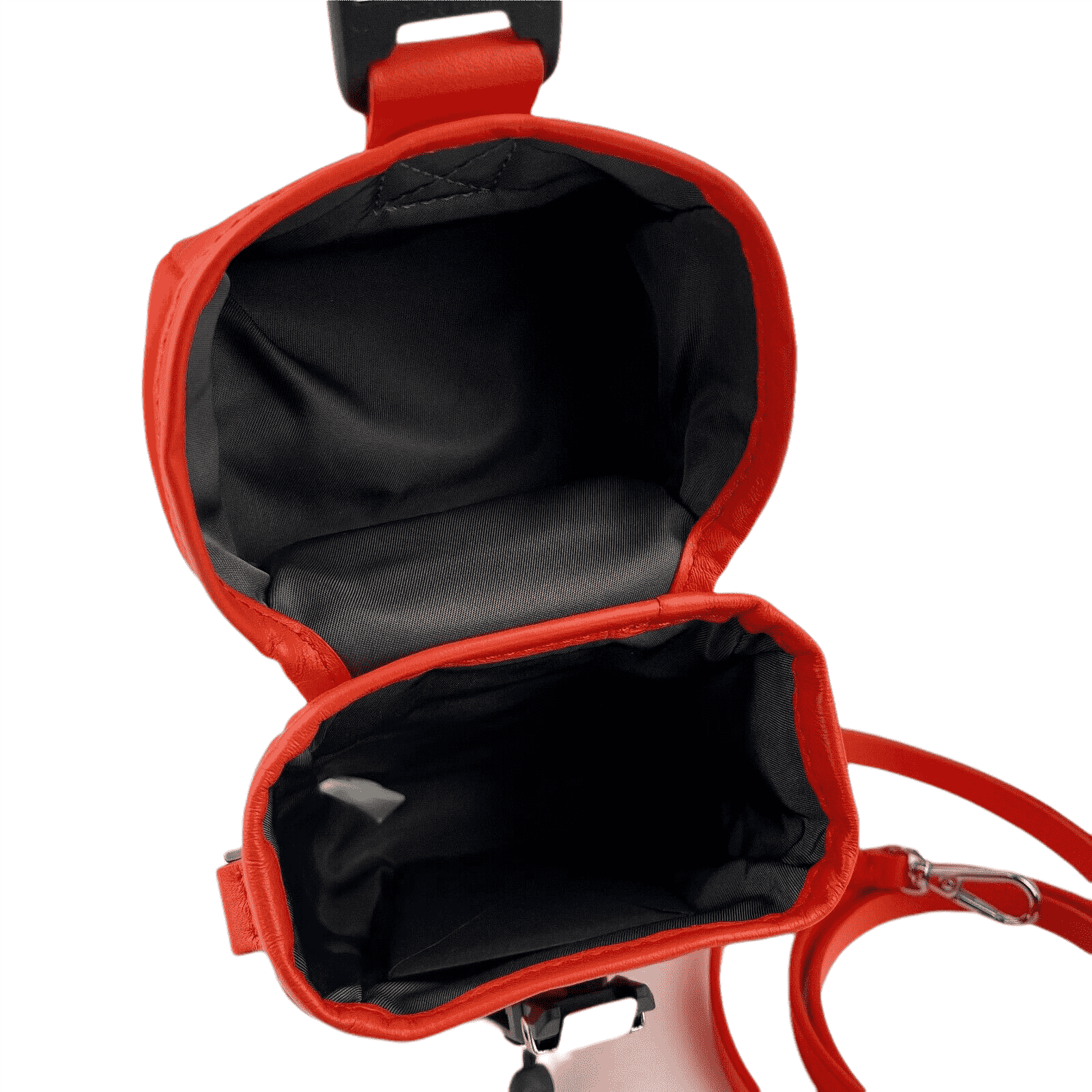 MCM Women's Orange Red Nylon Mini Flap Pouch Shoulder Waist Bag