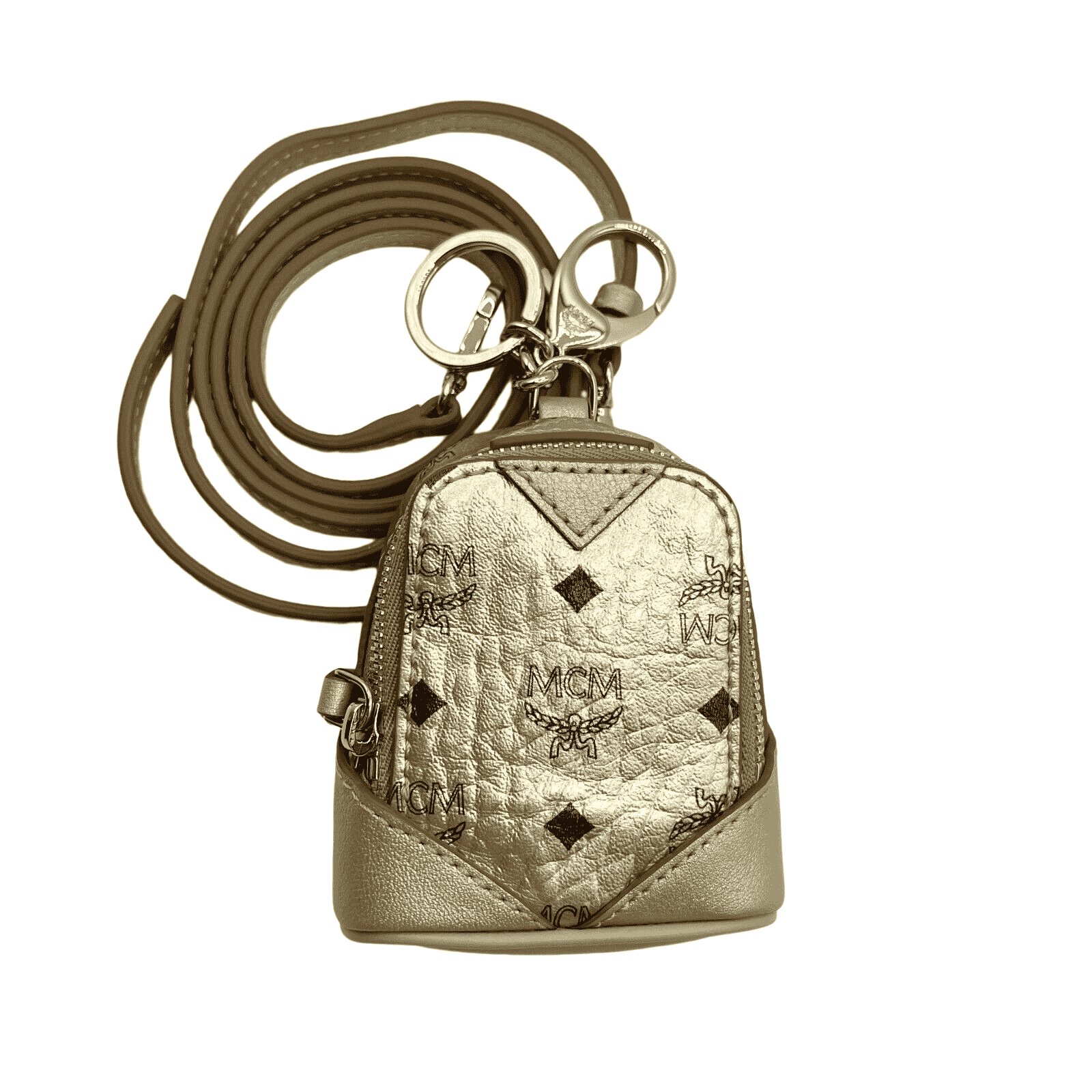 guess mini backpack keychain MCM Women's Berlin Visetos Crossbody Bag Charm Key Ring