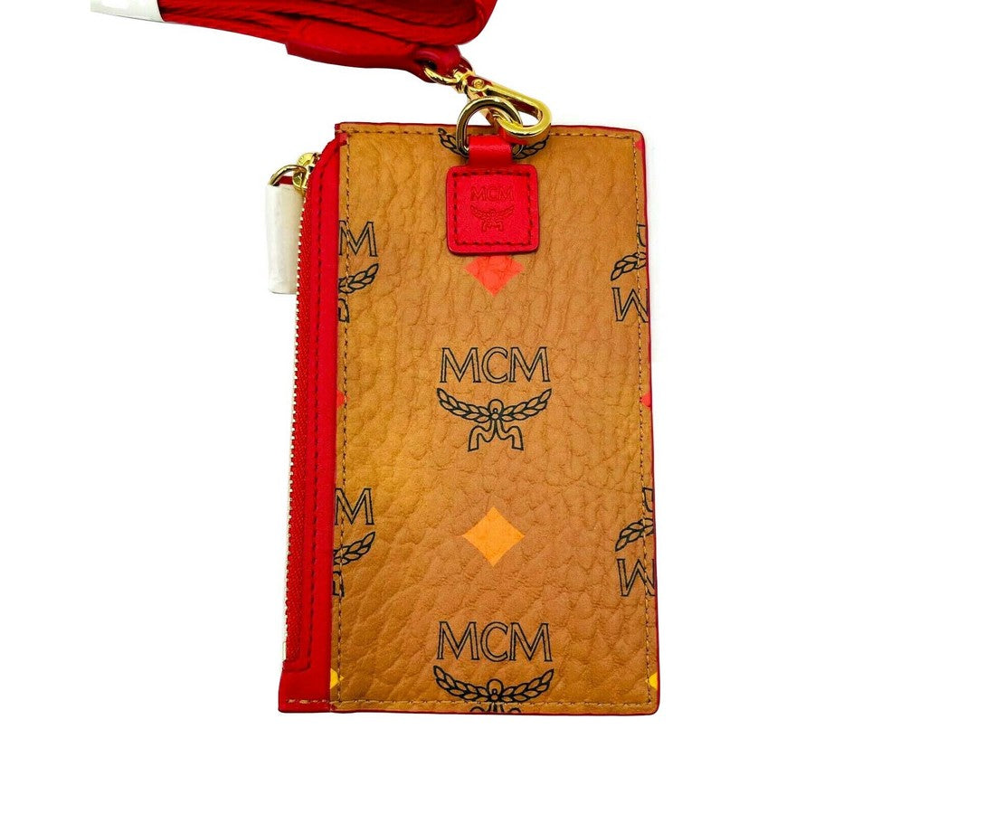 MCM Women's Spectrum Rainbow Logo Visetos Lanyard Card Case