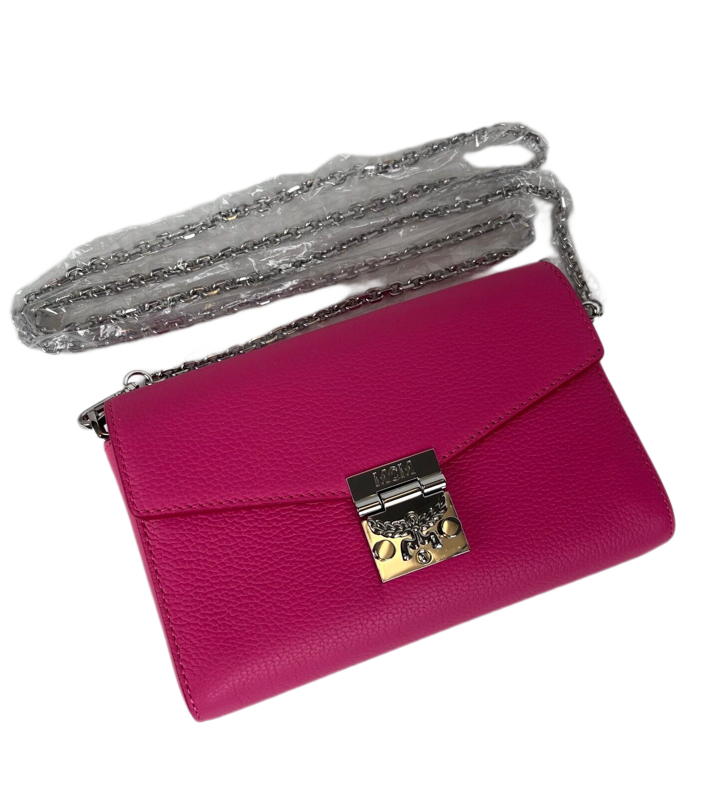 MCM Millie Sugar Pink Small Crossbody Silver Chain Bag