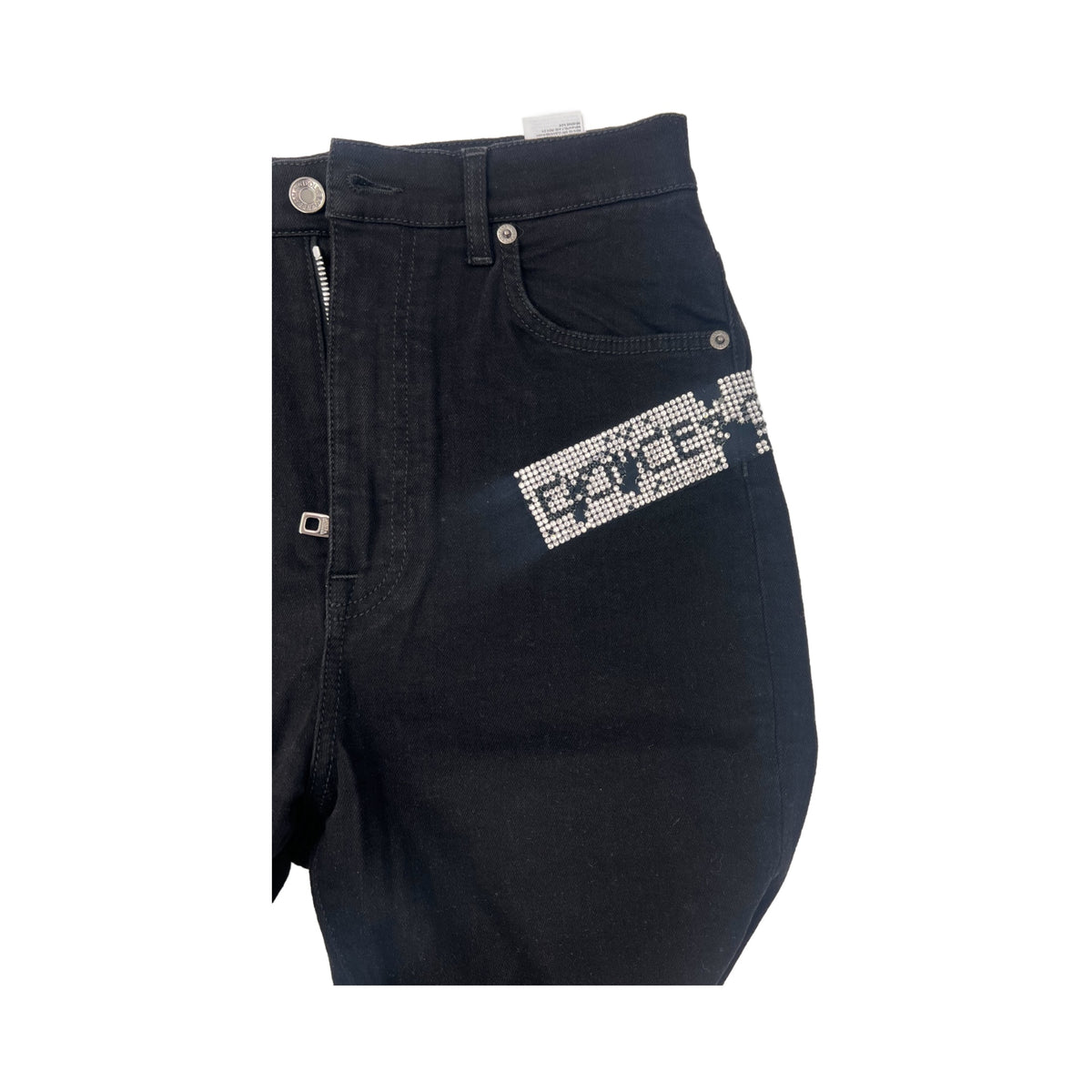 Dolce & Gabbana Black Grace Crystal Rhinestone Logo Skinny Jeans (Pre-Owned)