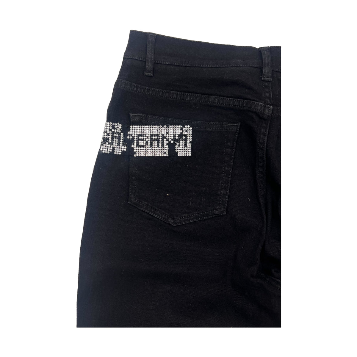 Dolce & Gabbana Black Grace Crystal Rhinestone Logo Skinny Jeans (Pre-Owned)
