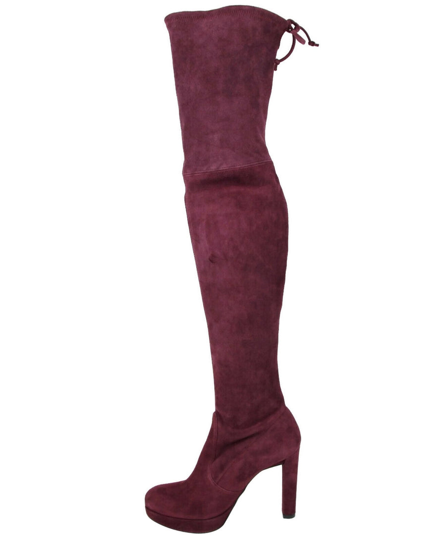 Stuart Weitzman Women's Bordeaux Suede Over-the-knee Platform Boot