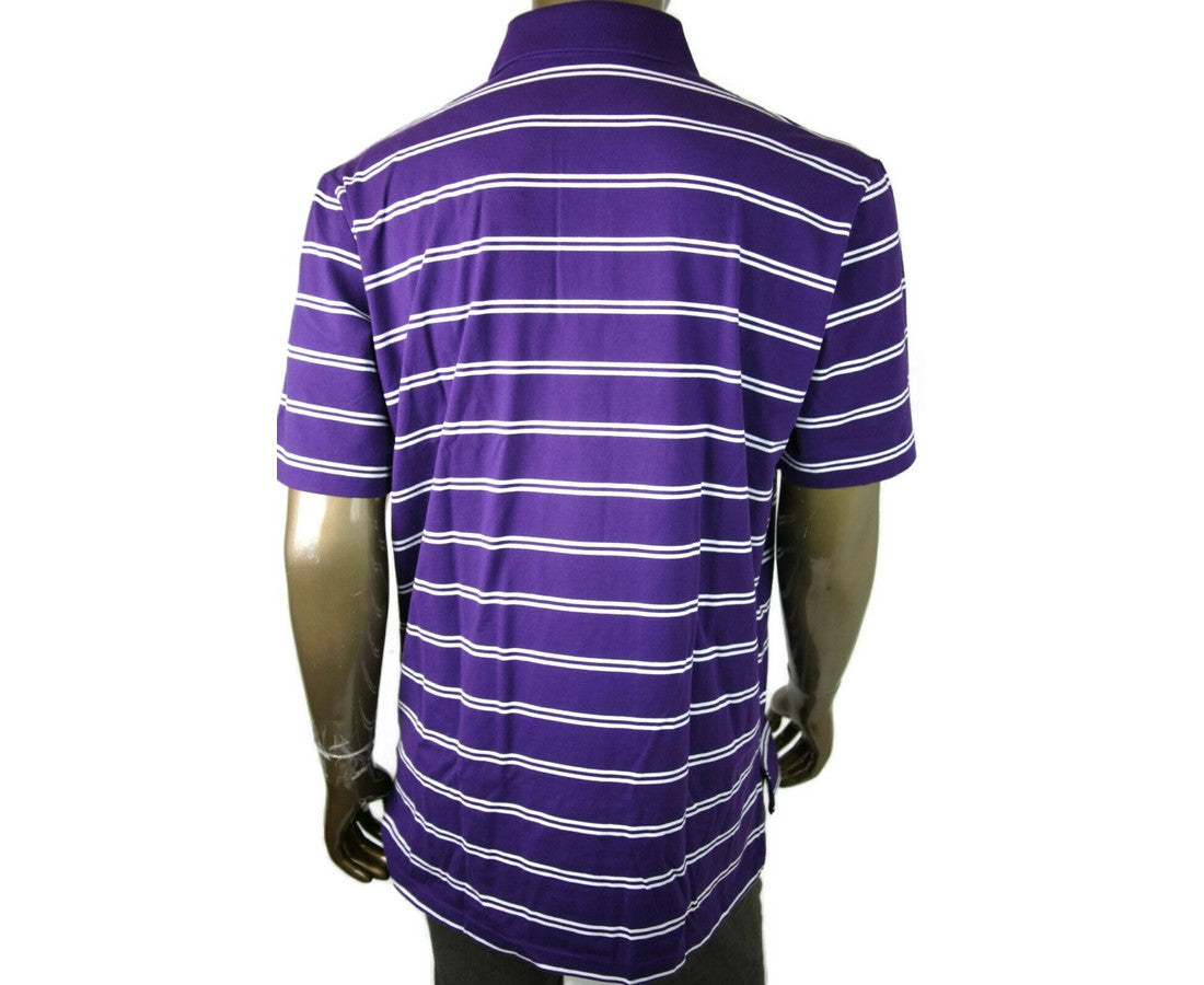 Polo Ralph Lauren Men's Purple / White Striped Polo Shirt