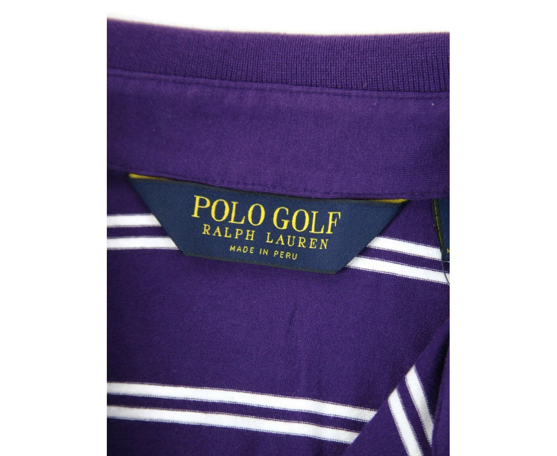 Polo Ralph Lauren Men's Purple / White Striped Polo Shirt
