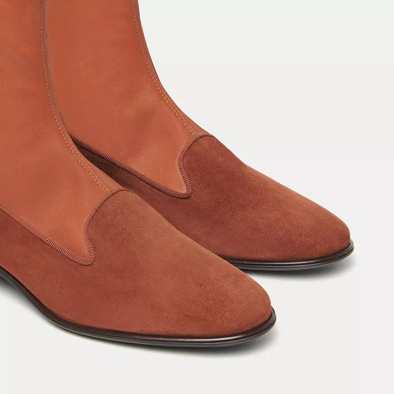 Charles Philip Elegant Suede Ankle Boots in Rich Women's Brown