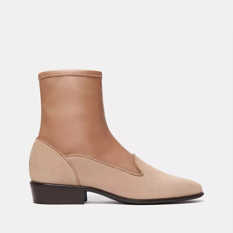 Charles Philip Elegant Suede Ankle Boots in Women's Beige