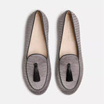 Charles Philip Elegant Textured Gray Slip-On Men's Loafers