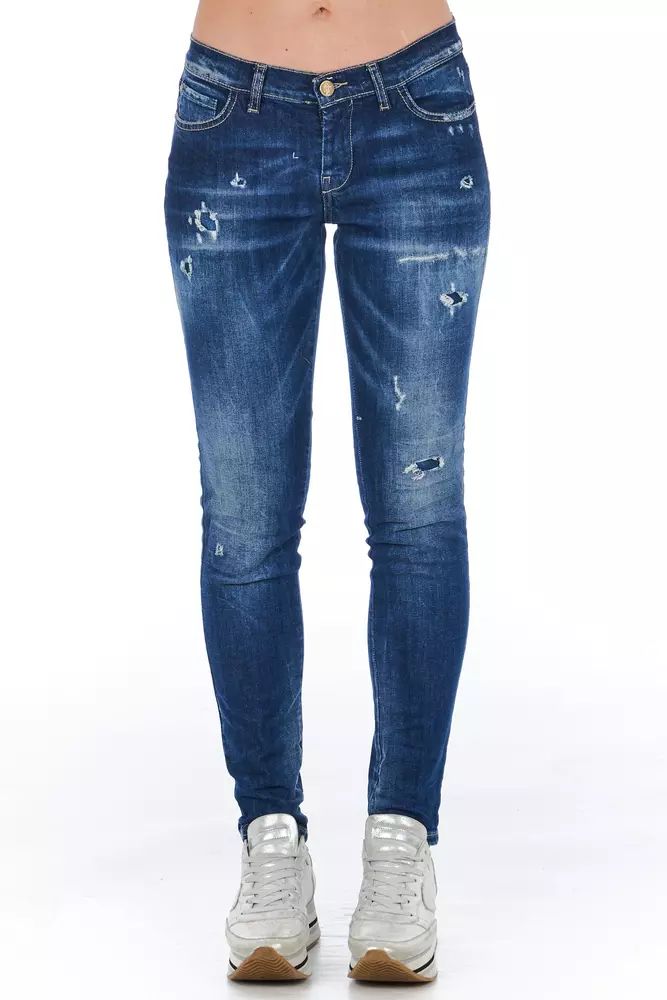 Frankie Morello Blue Cotton Women's Skinny Women's Jean