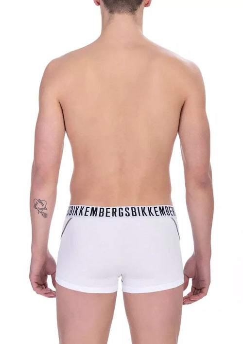 Bikkembergs Elevate Your Essentials with White Cotton Trunk Men's Twin-Pack