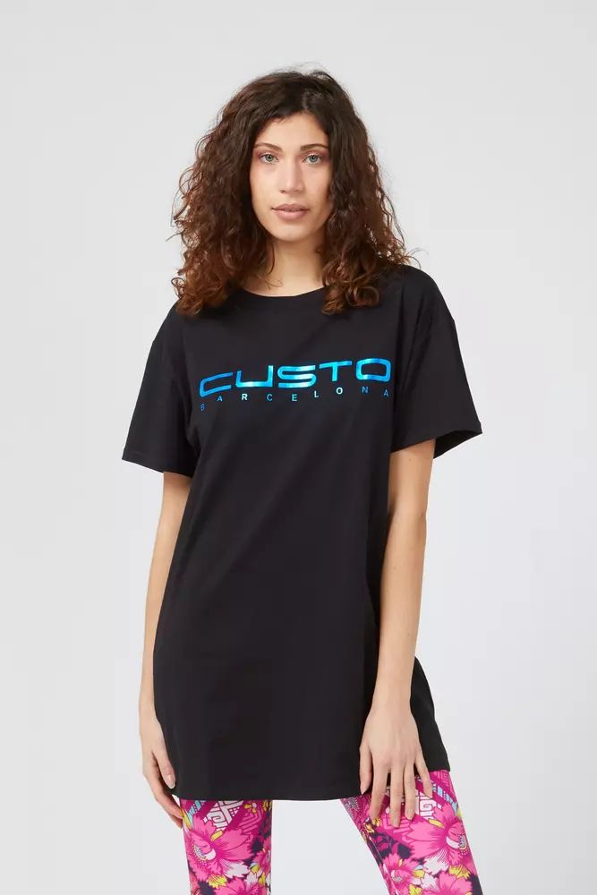 Custo Barcelona Oversized Cotton Tee with Bold Front Women's Print