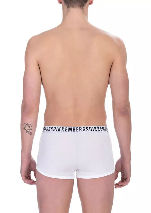 Bikkembergs Sleek White Trunk Bi-pack for Men's Men