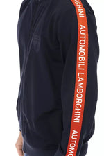 Automobili Lamborghini Sleek Zippered Sweatshirt with Iconic Sleeve Men's Detail