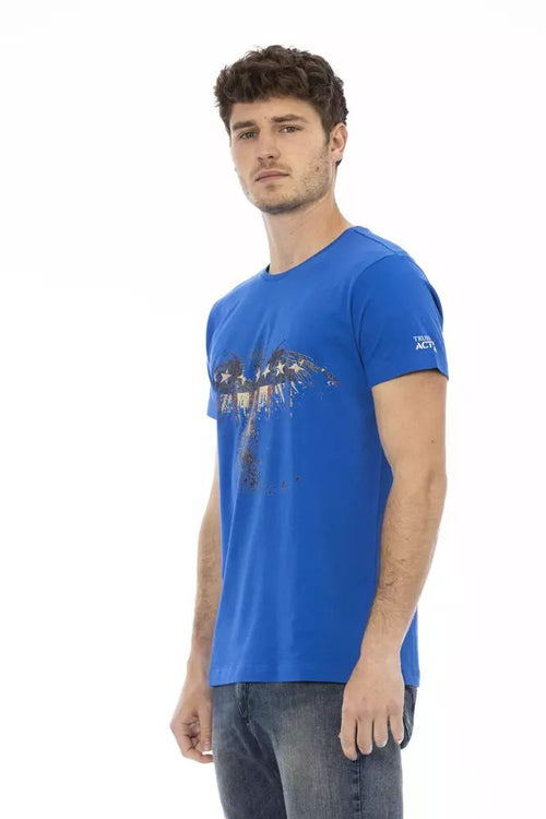 Trussardi Action Chic Blue Short Sleeve T-Shirt with Men's Print