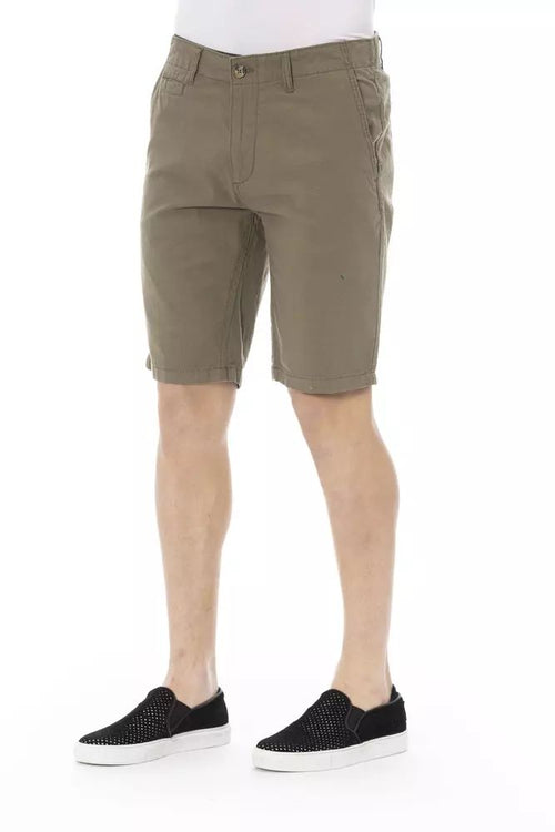 Baldinini Trend Sleek Army Bermuda Shorts with Button Men's Closure