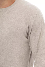 Alpha Studio Beige Crewneck Comfort Blend Men's Sweater