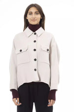 Alpha Studio Chic Woolen White Shirt Women's Jacket
