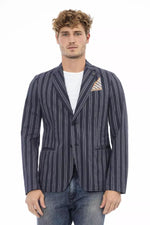 Distretto12 Chic Blue Cotton-Blend Classic Men's Jacket