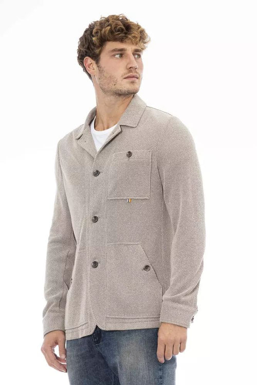 Distretto12 Beige Cotton Blend Chic Jacket for Men's Men