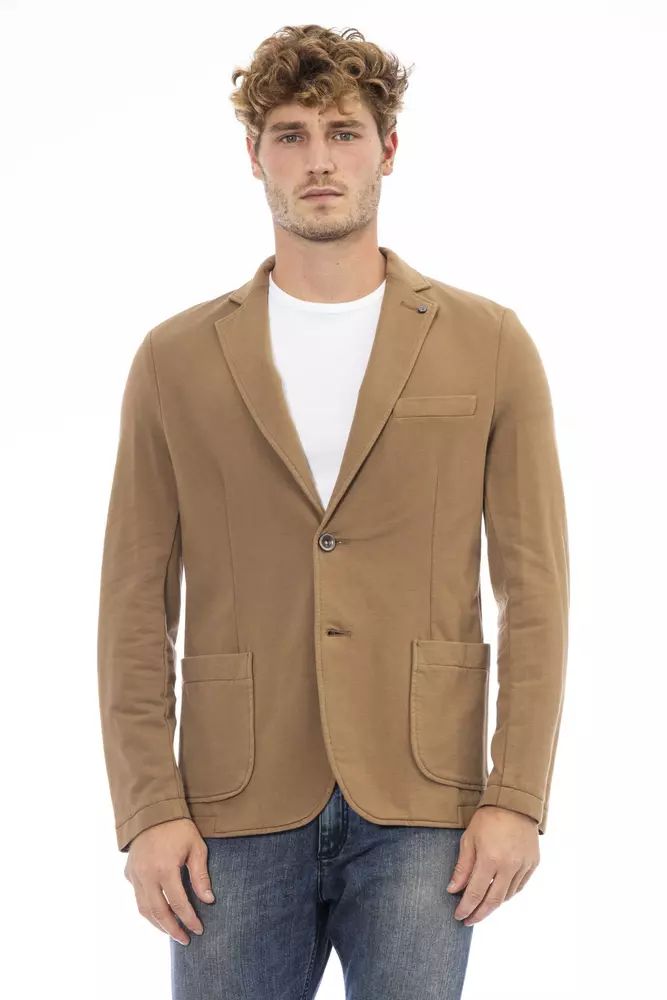 Distretto12 Classic Brown Cotton Blend Men's Jacket