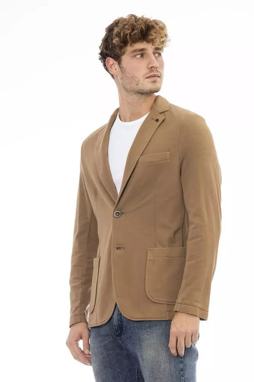 Distretto12 Classic Brown Cotton Blend Men's Jacket