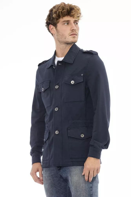 Distretto12 Sleek Cotton Blend Blue Men's Jacket