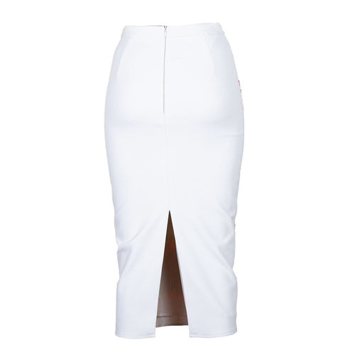 Elisabetta Franchi Elegant Crepe Sequined Skirt with Back Women's Slit