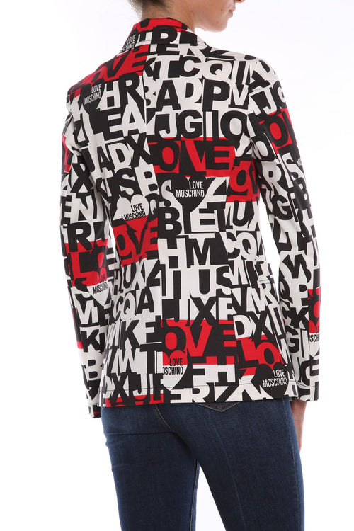 Love Moschino Chic Monochrome Love Moschino Jacket with Pops of Women's Red