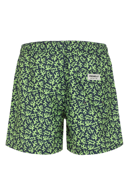 Fred Mello Emerald Green Beach Shorts for Trendy Summer Men's Days