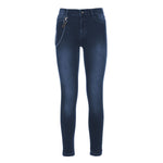 Imperfect Chic Lightly Washed Blue Slim-Fit Jeans with Chain Women's Detail