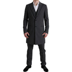 Dolce & Gabbana Elegant Gray Polka Dotted Three-Piece Men's Suit
