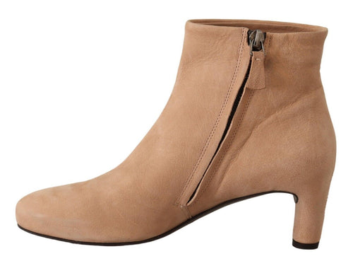 DEL CARLO Elegant Beige Leather Women's Boots
